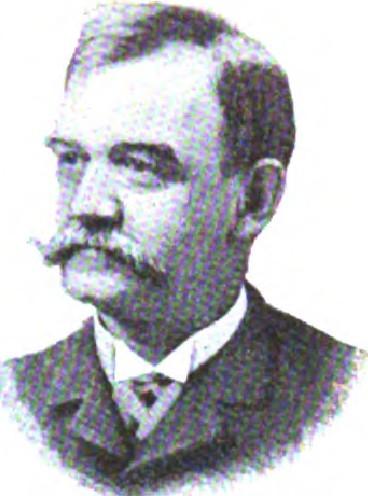 Man with mustache in high-collared Victorian formal wear
