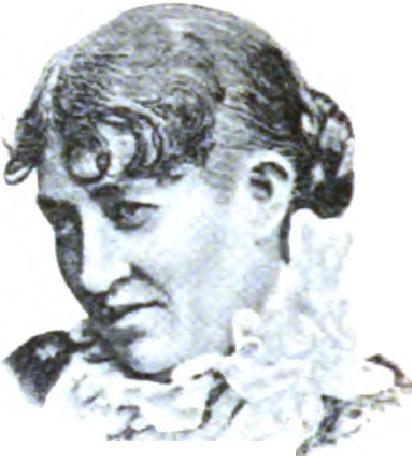Woman in profile with elaborate Victorian updo hairstyle